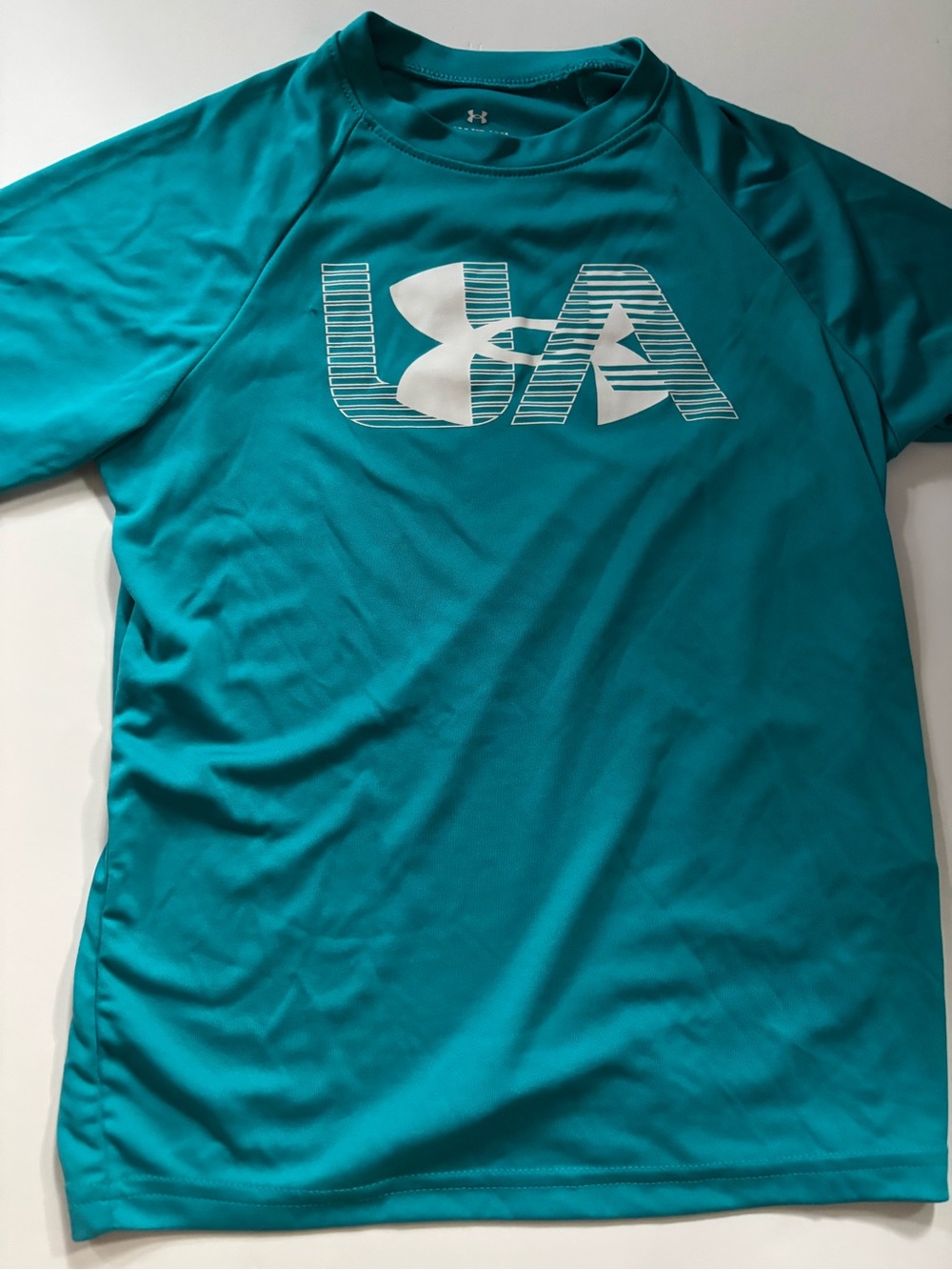 Under Armour Boys Teal Short Sleeve Athletic Tee